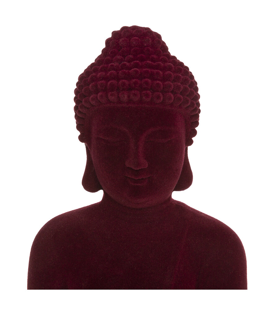 ATMOSPHERA - Objet décoratif Bouddha Assis en résine floquée H 22 cm - large