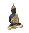 ATMOSPHERA - Statue décorative Bouddha assis en résine dorée H 34 cm - vignette