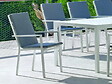 HEVEA - Lot de 2 fauteuils PALMA-3 DRALON finition blanc, tissus gris fonce + coussin - vignette