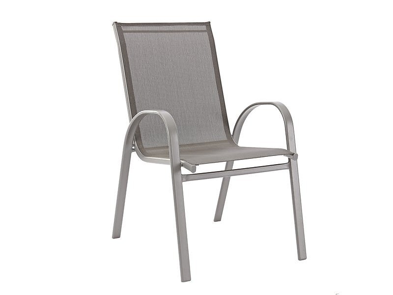 Pack table carrée + 2 chaises pliantes Sicile en métal Usage extérieur -  Taupe