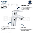 GROHE - Mitigeur lavabo Wave taille S avec vidage Push-Open + nettoyant Grohclean - vignette
