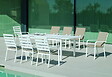 HEVEA - Lot de 2 fauteuils CARAVEL-3 DRALON finition blanc, tissus elsa beige + coussin - vignette
