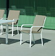 HEVEA - Lot de 2 fauteuils CARAVEL-3 DRALON finition blanc, tissus elsa beige + coussin - vignette