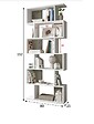 DMORA - Bibliothèque décorative haute avec 5 étagères, étagères modernes, séparateur de pièce, cm 80x25h192, couleur blanc et chêne - vignette