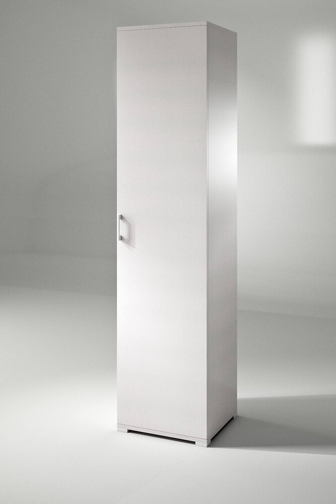 DMORA - Armoire polyvalente avec 1 porte et 4 étagères réglables, 100% Made in Italy, Meuble colonne pour salle de bain, 45x45h195 cm, Couleur Blanc - large