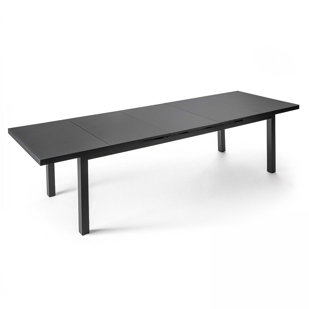 OVIALA - Table de jardin à rallonge extensible 256/320 cm 10 places, Albi - large
