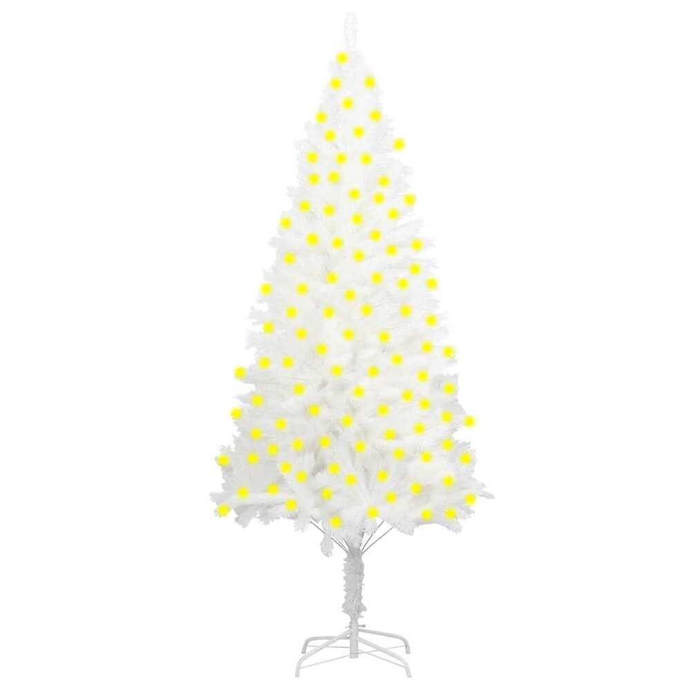 VIDAXL - vidaXL Arbre de Noël artificiel avec LED Blanc 240 cm - large