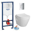 GROHE - Grohe Pack WC Bâti Rapid SL + WC sans bride Integra + Abattant softclose + Plaque chrome - vignette