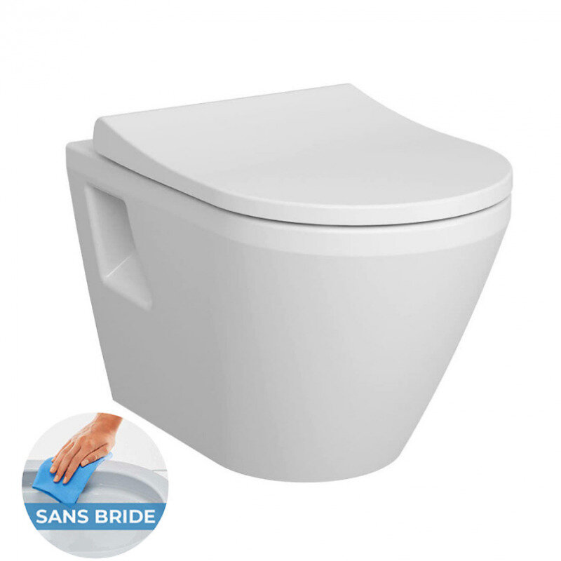 GROHE - Grohe Pack WC Bâti Rapid SL + WC sans bride Integra + Abattant softclose + Plaque chrome - large