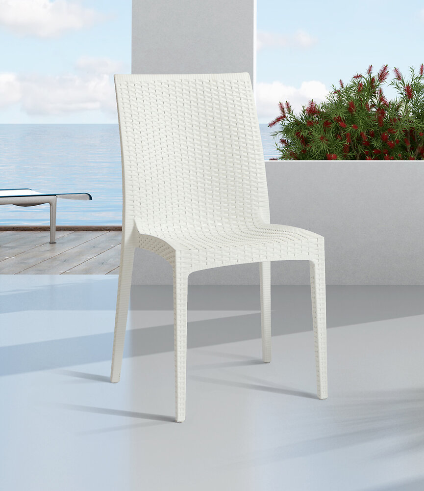 DCB GARDEN - Chaise de jardin en PVC blanc - large