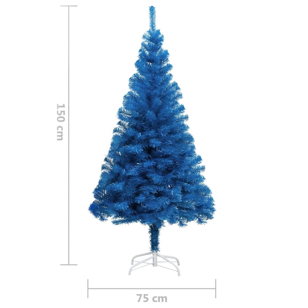 VIDAXL - vidaXL Sapin de Noël artificiel avec support Bleu 150 cm PVC - large