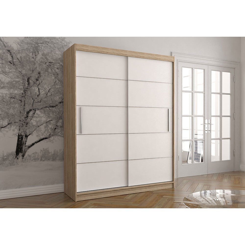 Dmora - Armoire Dluvumb, Structure pour dressing d'angle, Porte-manteau d' angle ouvert, 226x79h186 cm, Blanc