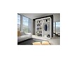 HUCOCO - VIELL - Grande armoire à portes coulissantes - 5 étagères + tringle - 150x61x200 cm - Blanc - vignette