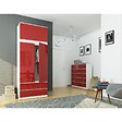 HUCOCO - SELIA - Armoire avec rehausse style moderne chambre à coucher - 90x234x51 - Dressing - Rouge - vignette