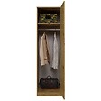 HUCOCO - ESME - Armoire simple style scandinave chambre à coucher - 50x50x180 - 1 porte - Dressing - Chêne - vignette
