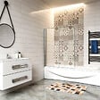 AICA SANITAIRE - Pare-baignoire 90x140cm pivotant et pliant, écran de douche à 2 volets paroi de baignoire en verre securit clair et anticalcaire - vignette