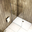 AICA SANITAIRE - Paroi de douche 100cm Hauteur 190cm avec 2 étagères en verre securit, AICA paroi de douche à l'italienne en 8mm verre anticalcaire - vignette