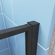 AICA SANITAIRE - Porte de douche pivotante 80x185cm profilé noir mat Installation en niche, verre securit anticalcaire - vignette