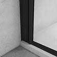 AICA SANITAIRE - Paroi de douche italienne pivotante 35x200cm, AICA paroi de douche retour pivotant mural en verre 8mm anticalcaire, profilé noir mat - vignette