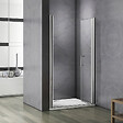 AICA SANITAIRE - Porte de douche battante 90x197cm porte de douche pivotante à 180°, en verre 6mm anticalcaire, installation en niche - vignette