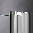 AICA SANITAIRE - Porte de douche battante 90x197cm porte de douche pivotante à 180°, en verre 6mm anticalcaire, installation en niche - vignette