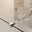 AICA SANITAIRE - Paroi de douche à l'italienne 110+30x200cm avec barre de fixation 73-120cm, paroi de douche bande central dépoli avec retour pivotant - vignette