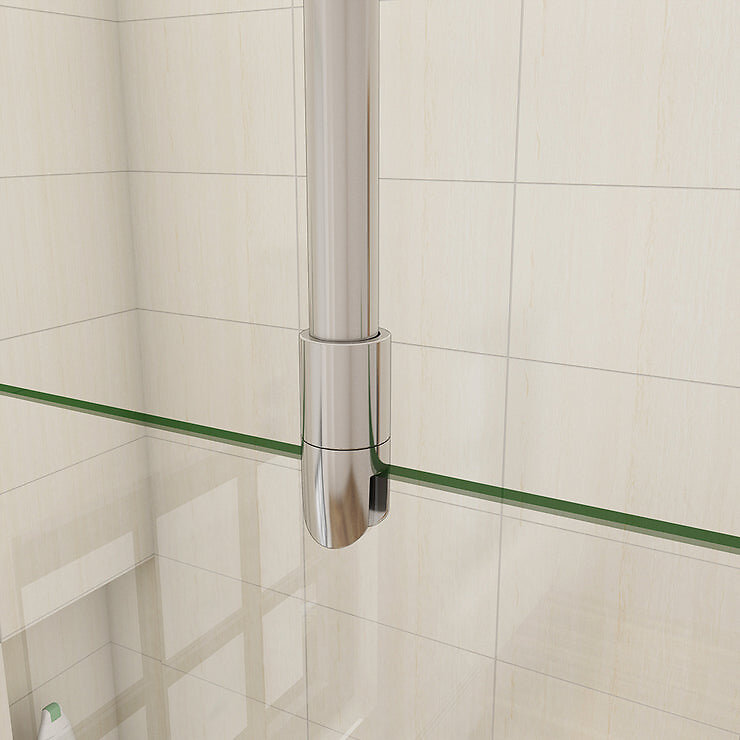 AICA SANITAIRE - Paroi de douche 130x200cm avec barre de fixation au plafond 90-150cm, profilé en chromé, AICA paroi de douche à l'italienne en 8mm verre anticalcaire et securit - large