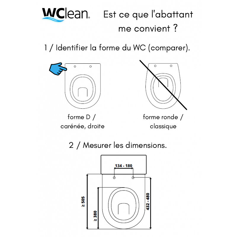 WC_CLEAN - Abattant Wc Japonais lavant non électrique pour cuvette carénée ou droite - large
