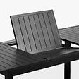 OVIALA - Table de jardin en aluminium noir extensible - vignette