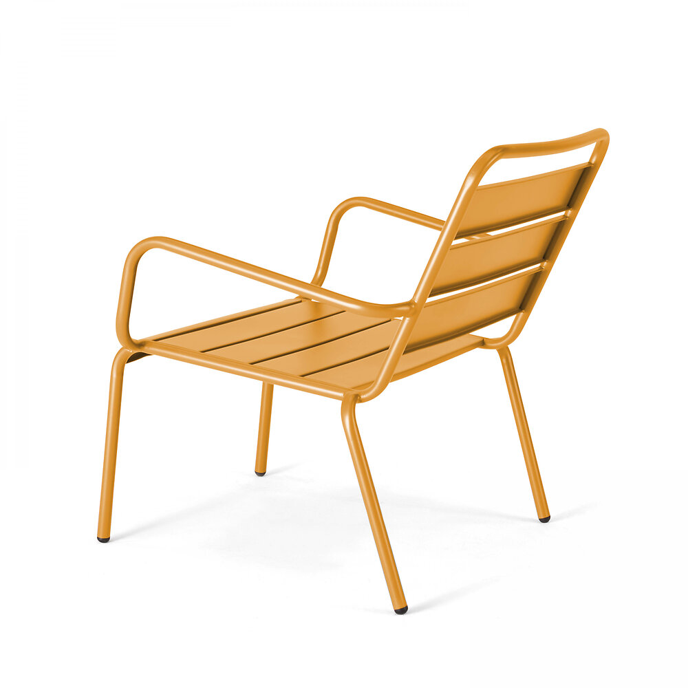 fauteuil de jardin bas relax acier jaune