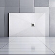 AICA SANITAIRE - Receveur de douche 140x80cm avec une grille en Inox, AICA bac à douche rectangulaire, Extra-plat, blanc, anti-dérapant - vignette
