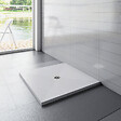 AICA SANITAIRE - Receveur de douche 80x80cm avec une grille en ABS, AICA bac à douche carré, Extra-plat, blanc, anti-dérapant - vignette