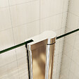 AICA SANITAIRE - Porte de douche battante H.197cm largeur réglable 159 à 164.4cm, porte de douche pivotante à 180° avec 2 éléments fixes en 6mm verre securit anticalcaire - vignette