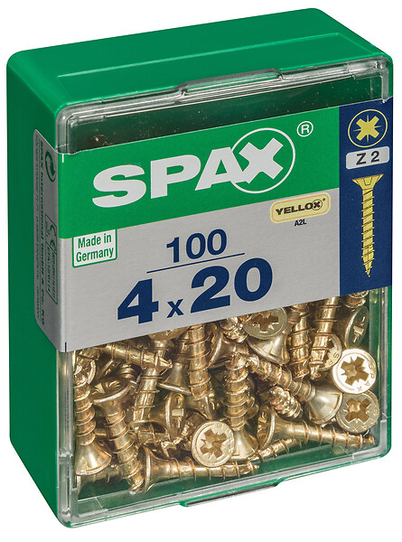 SPAX - Vis Torx tête fraisée 4,0x35 SPAX-S bichromaté boîte de 1000
