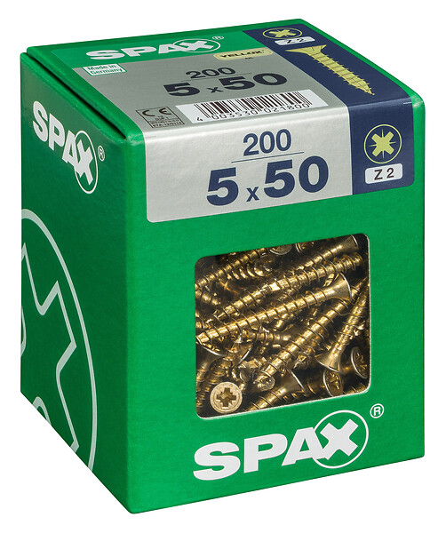 Boîte De 200 Vis Torx T20 SPAX 5x80mm Yellox - Boîte Distributrice - NEUVE