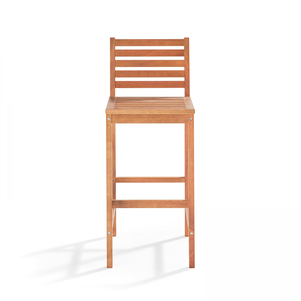 OVIALA - Chaise haute en bois d'eucalyptus - large