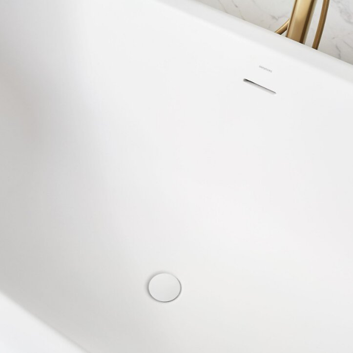 Sanycces - Baignoire rétro en solid surface ovale CLASSIC blanche 180 cm - large