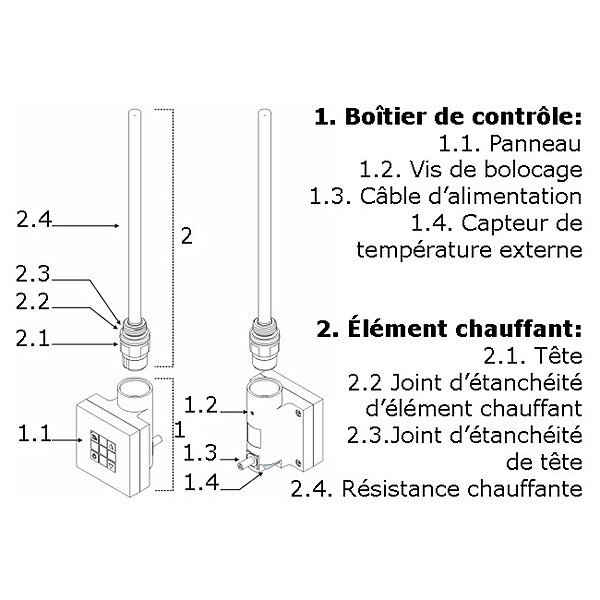 Matisere - Thermostat de sèche-serviette - Blanc - SKT4/B - large