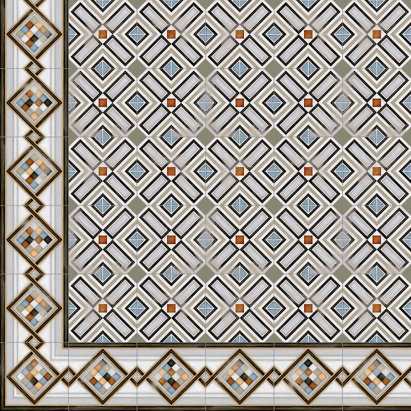 EIFFEL ART CONSTRUCTION - VODEVIL OCTOGONO RITTER 20 x 20 cm Carrelage octogonal à motifs - large