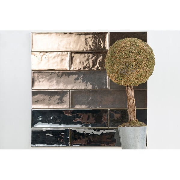 EIFFEL ART CONSTRUCTION - Carrelage mur effet zellige doré 6,5x26,6 cm CROMIA26 ORO - large