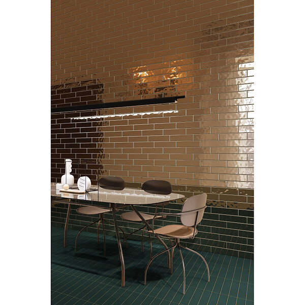 EIFFEL ART CONSTRUCTION - Carrelage mur effet zellige doré 6,5x26,6 cm CROMIA26 ORO - large