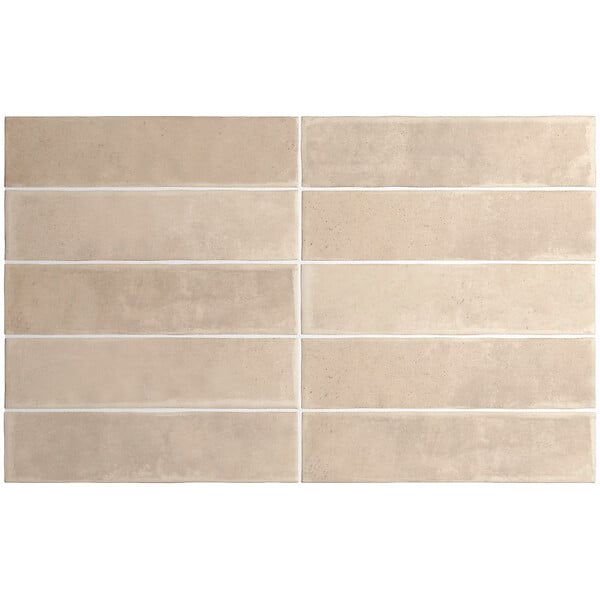 EIFFEL ART CONSTRUCTION - carrelage sol / mur effet zellige bejmat beige 6x24,6 cm mate ARGILE SIENA (vendu par boite de 0.50m2) - large