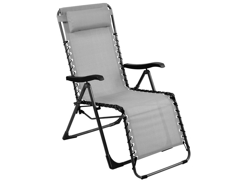 fauteuil de jardin relax pliant neo - graphite/perle 88 x 112 x 64 cm