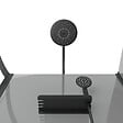 AURLANE - Cabine de douche 1/4 de cercle 90x90x215 cm - Fonds Gris Profilés Noir Mat - FOGGY - vignette
