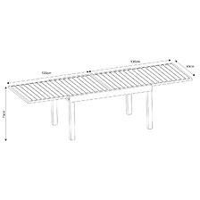 AVRIL PARIS Table de jardin extensible en aluminium 270cm + 10 fauteuils  ...