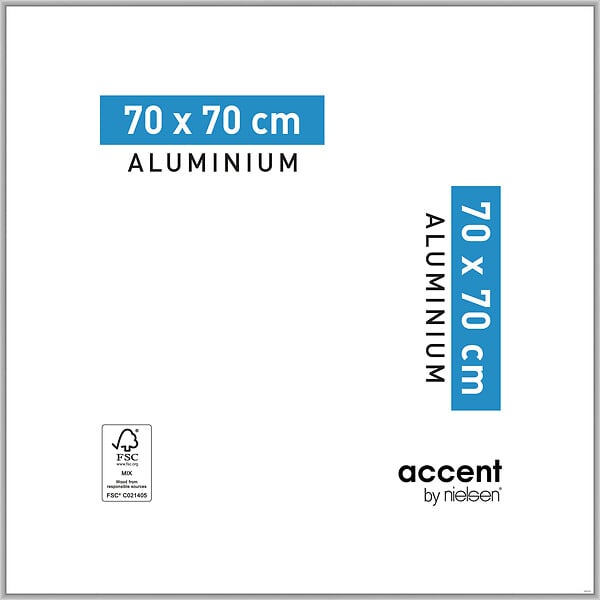 Cadre Aluminium NIELSEN ACCENT 70X70 Argent Mat