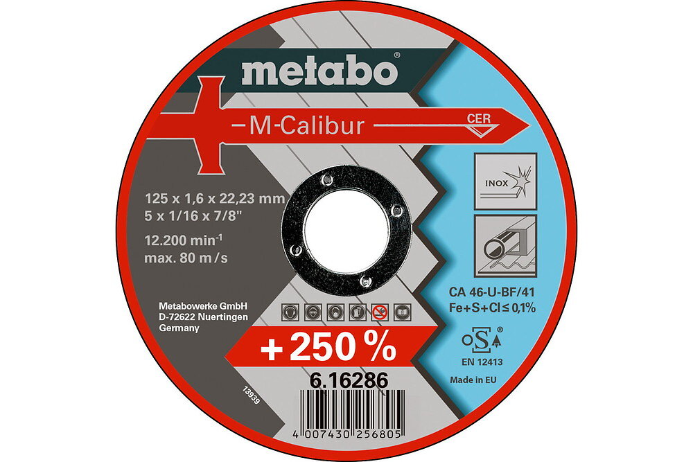 METABO - Meules de tronçonnage M-Calibur 125x1,6x22,23 mm - large