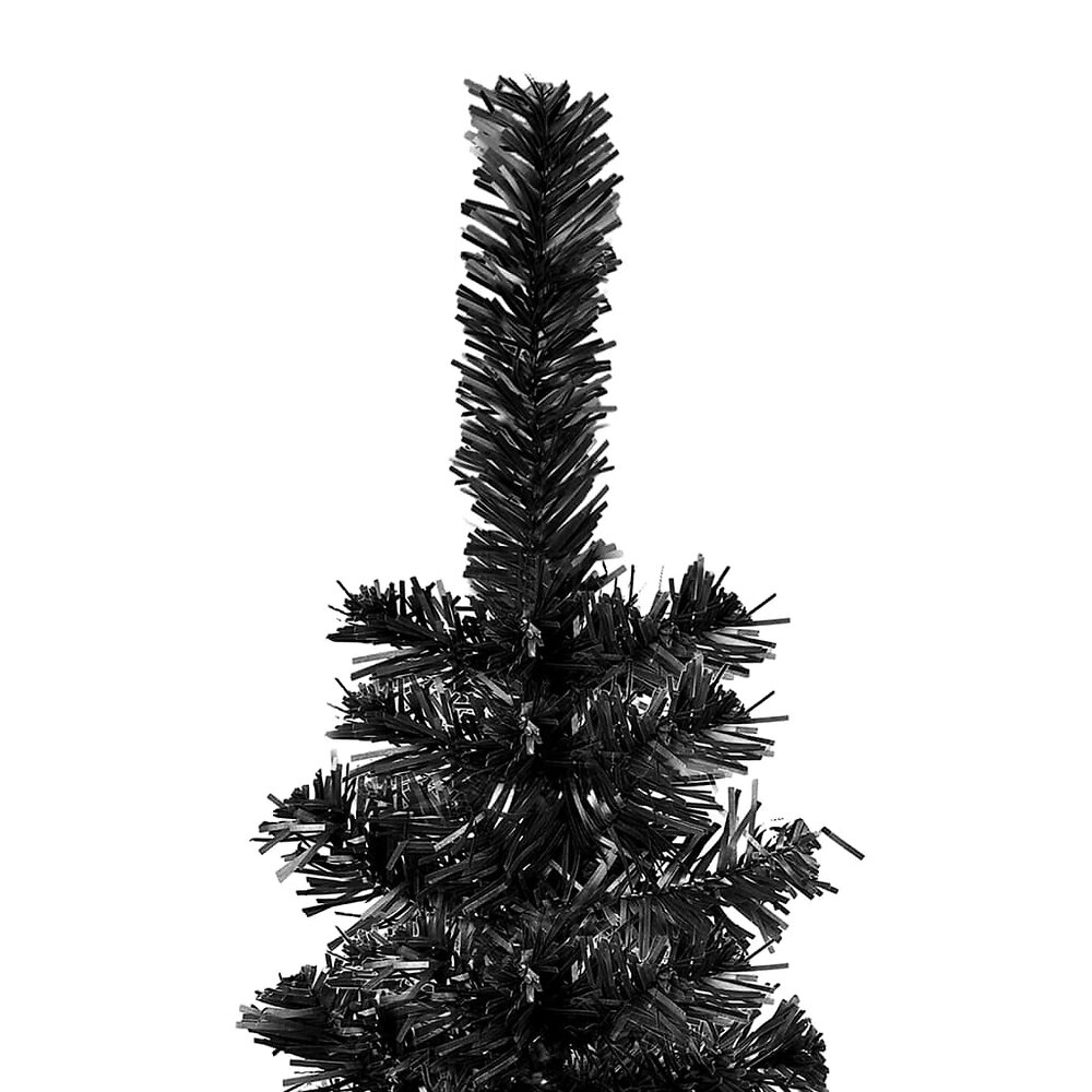 VIDAXL - vidaXL Arbre de Noël mince avec LED Noir 180 cm - large
