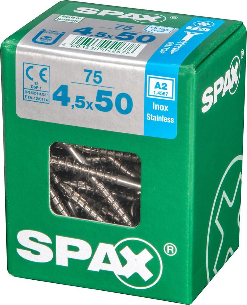 Lot De Vis Inox T Te Frais E Torx Spax Diam Mm X L Mm Bricomarch