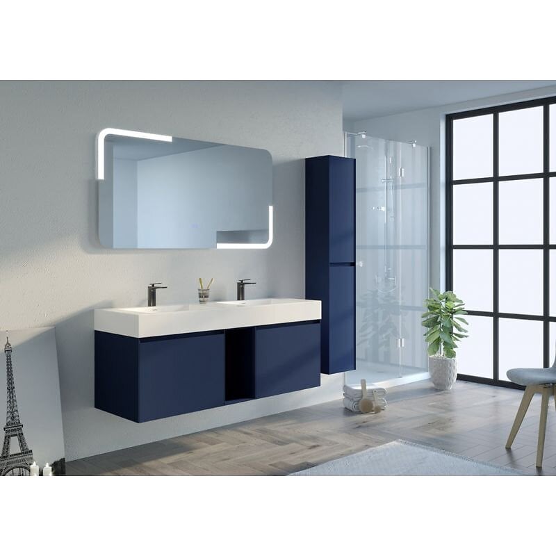 Distribain - Meuble salle de bain ARTENA 1400 Bleu Saphir - large